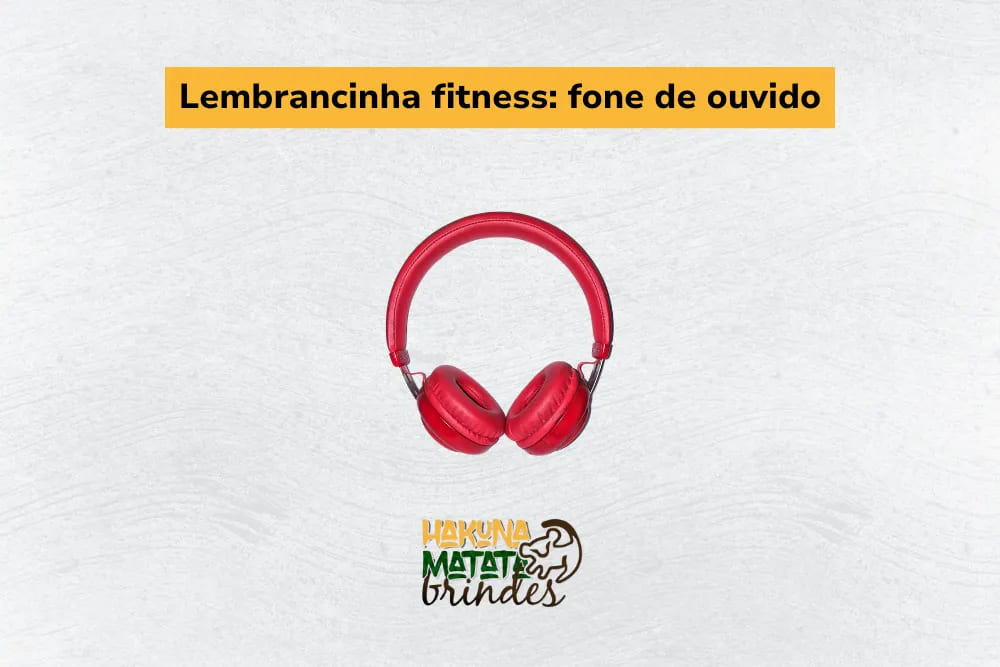  Lembrancinhas fitness com fone de ouvido vermelho para treinos e corridas

