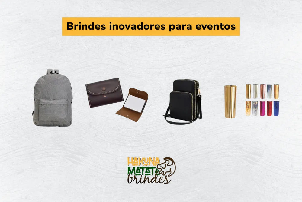 Brindes inovadores para eventos com mochilas, acess&oacute;rios personalizados e copos long drink.