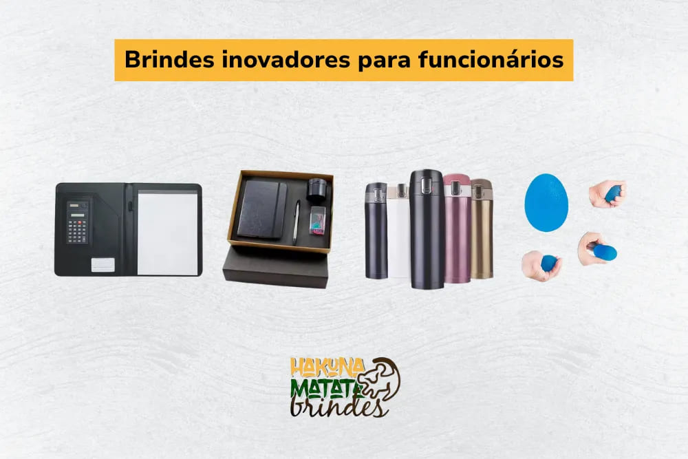Brindes inovadores para funcion&aacute;rios com kits corporativos, garrafas t&eacute;rmicas e itens de uso di&aacute;rio personalizados.