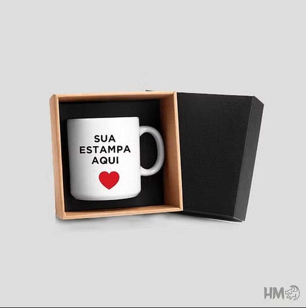 caneca em caixa para adicionar frases para canecas personalizadas