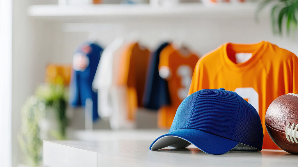 camisetas de time e boné como brindes esportivos