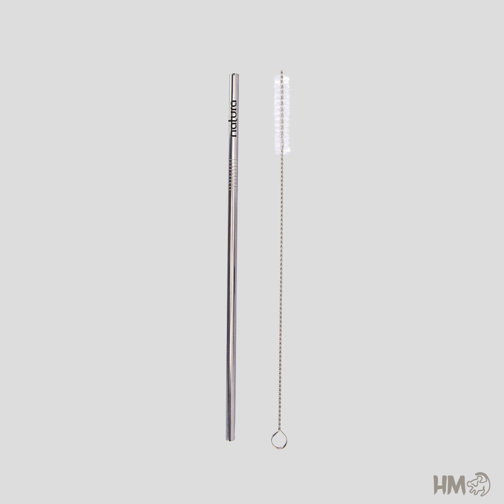 Canudo Metal Personalizado Curvado 21.6×6