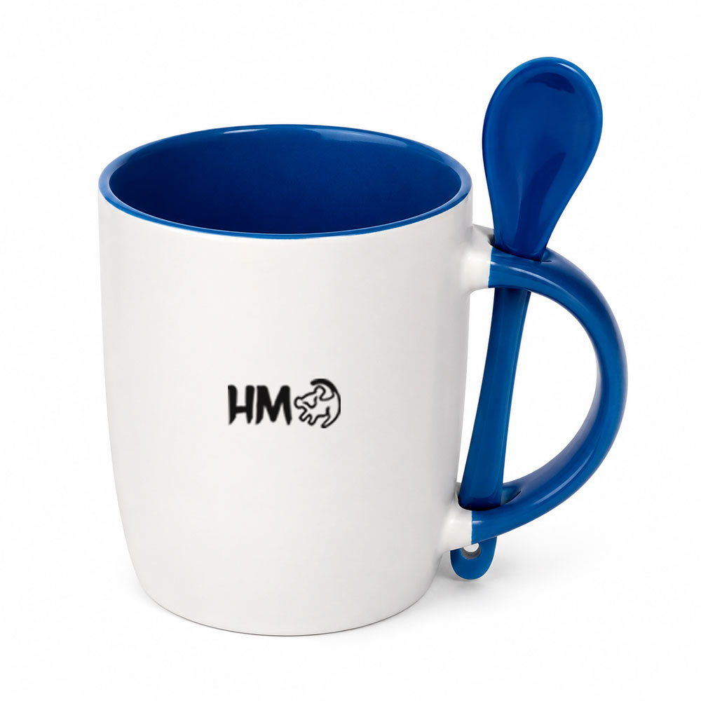 Caneca Cerâmica 350ml com Colher