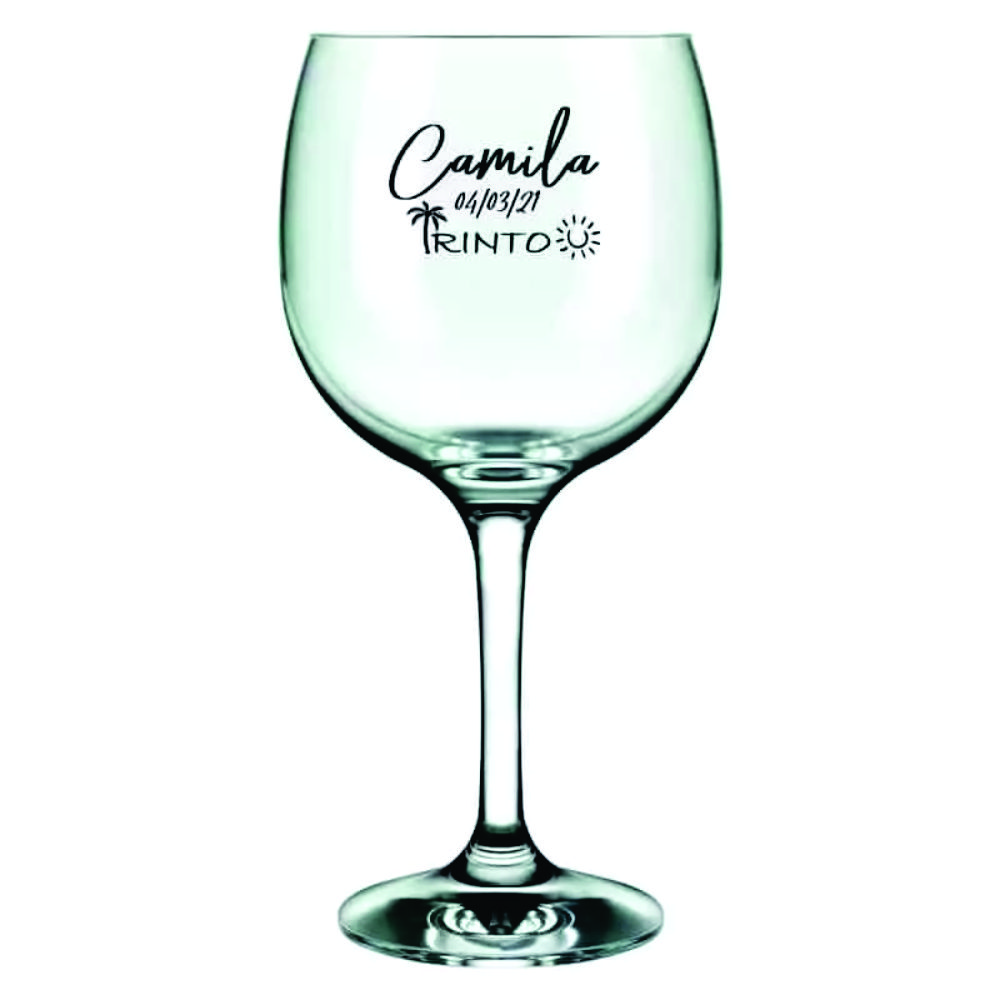 Taça de vidro personalizada