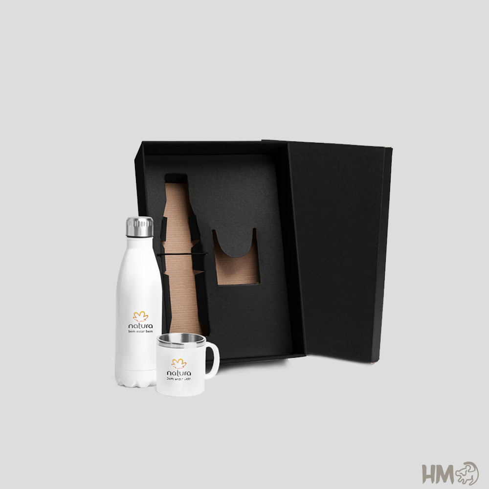 Kit com Garrafa e Caneca | HM Brindes Kit com Garrafa e Caneca