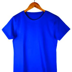 Baby Look de Algodão Penteado Azul Royal