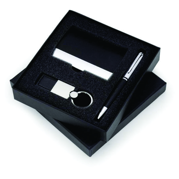 Kit de Porta Cartões Chaveiro e Esferográfica