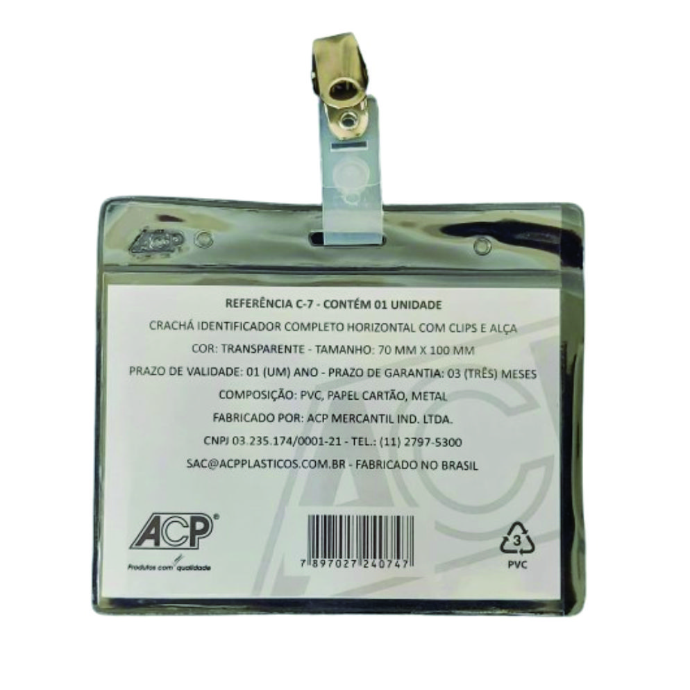 Porta Crachá com Presilha
