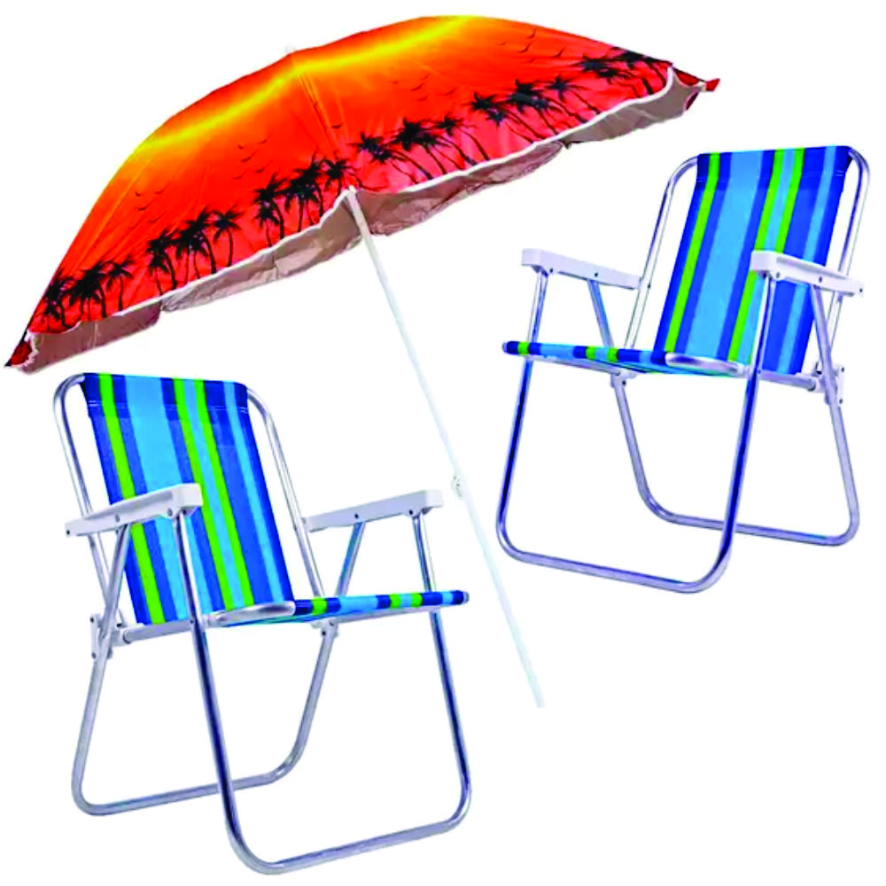 Cadeira de Praia e Guarda Sol Personalizado