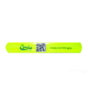 Pulseira bate-enrola em vinil com QR-Code simples ou sequencial