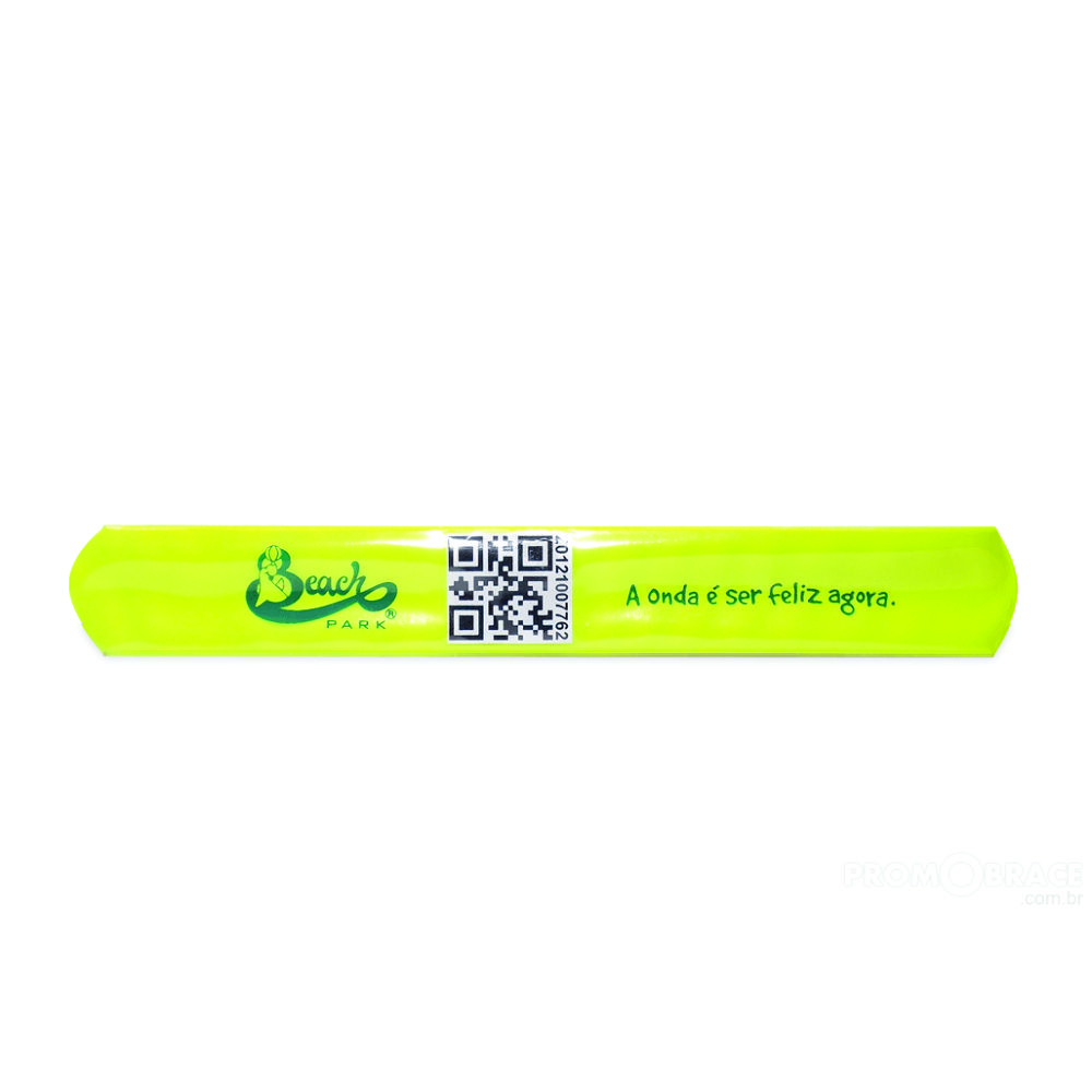 Pulseira bate-enrola em vinil com QR-Code simples ou sequencial