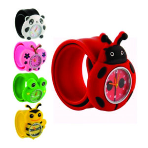 Pulseira bate-enrola em vinil com Relógio