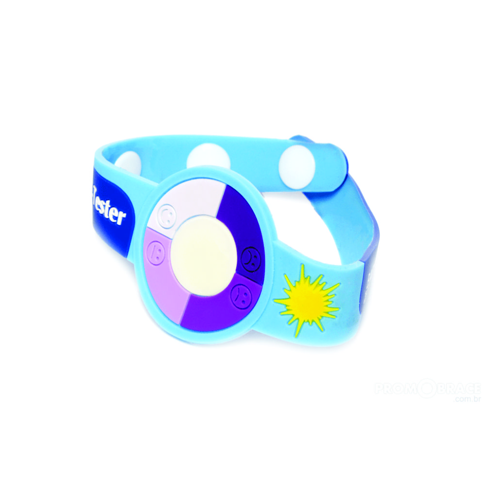 Pulseira de silicone UV que detecta raios solares