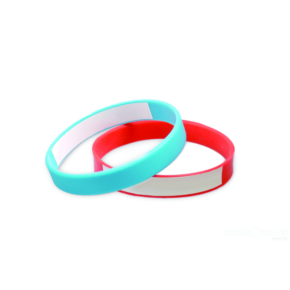 Pulseira de silicone com espaço para escrever