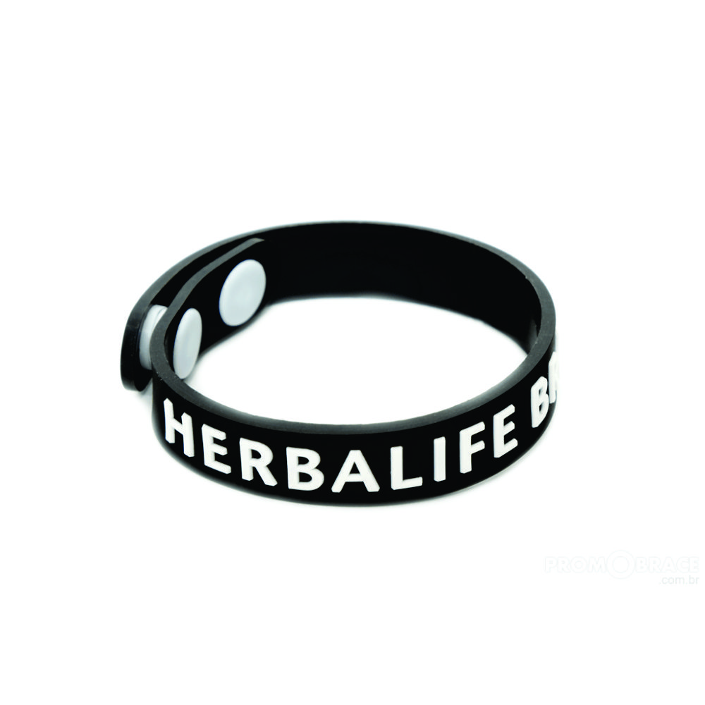 Pulseira de silicone com fecho de pressão ajustável