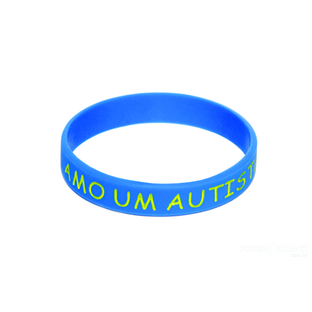 Pulseira de silicone com gravação em baixo relevo