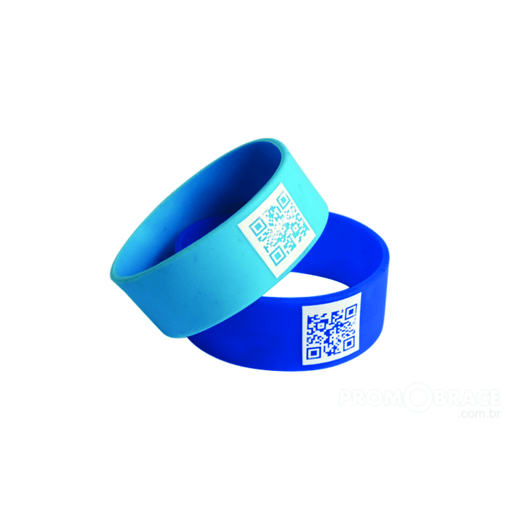 Pulseira de silicone larga com QR-Code