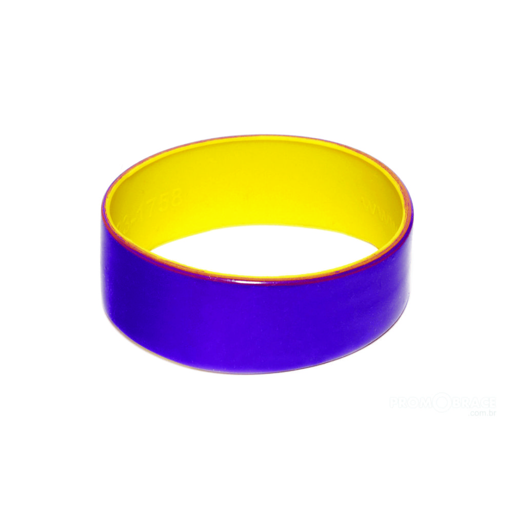 Pulseira de silicone larga com camada dupla