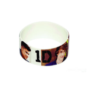 Pulseira de silicone larga com impressão digital colorida
