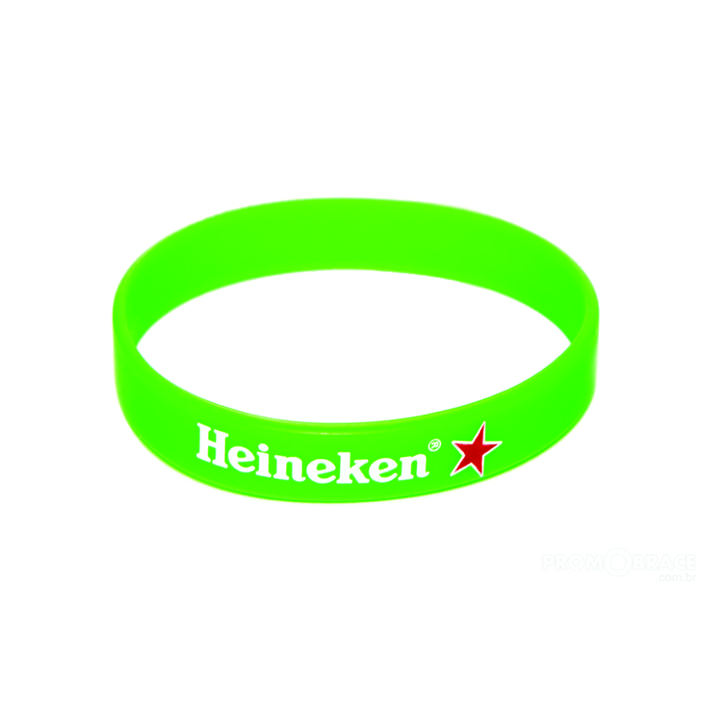 Pulseira de silicone larga com impressão em silkscreen