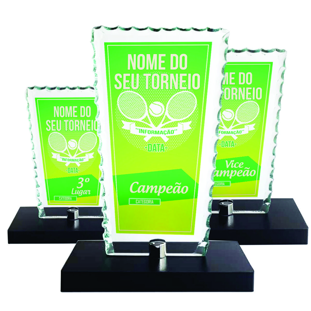 Troféu vidro personalizado