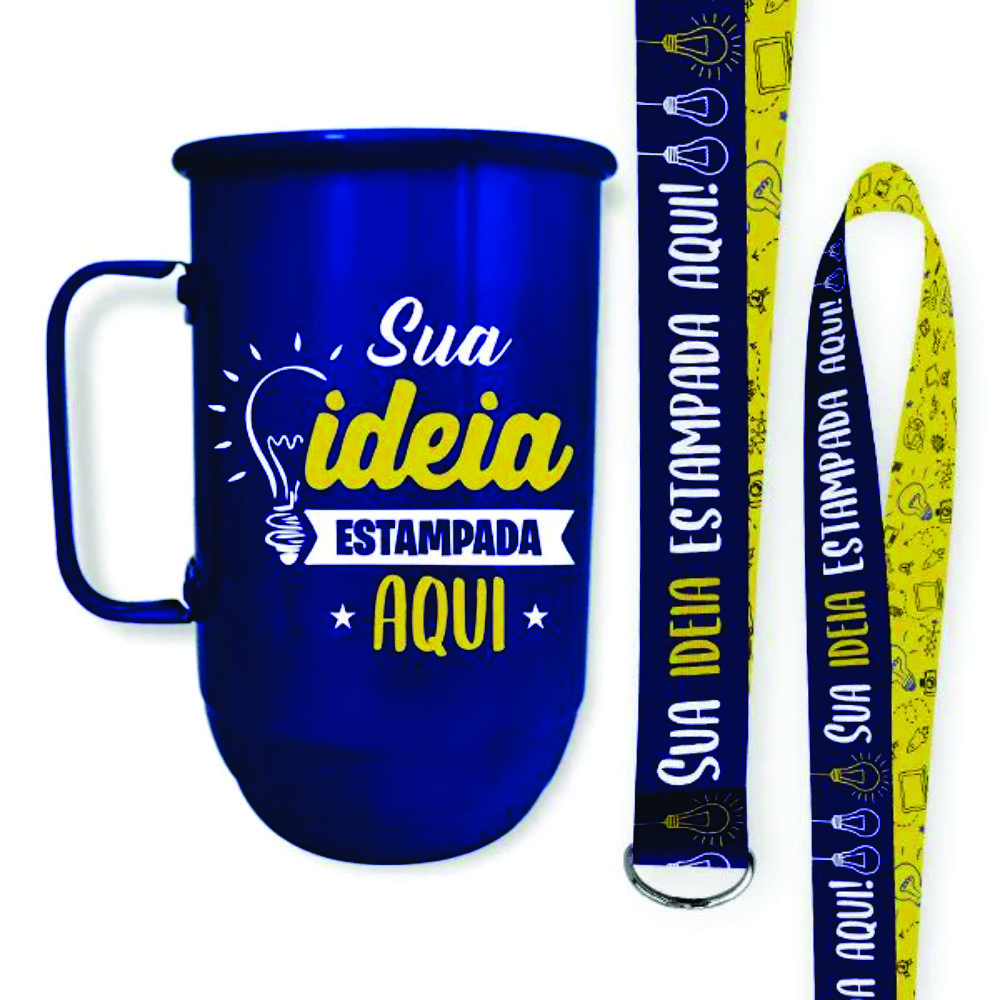 Canecas de Alumínio Personalizadas com Cordão Unidade