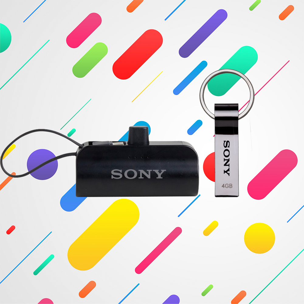 Kit com Power Bank e Pen Drive