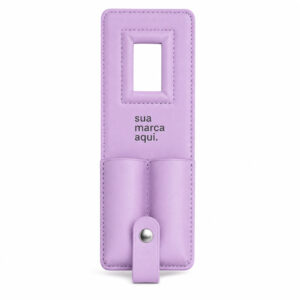 Porta Batom Duplo em Couro