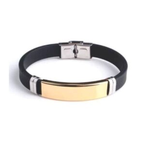 Bracelete em Metal e Couro