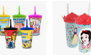 Copo com Canudo Infantil Personalizado