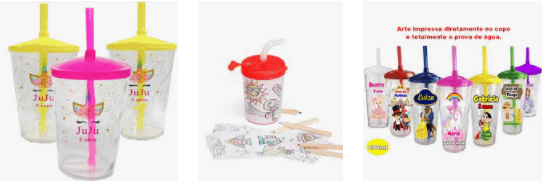 Copo personalizado para festa infantil