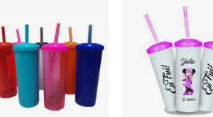 Copos Long Drink com Canudo Personalizados
