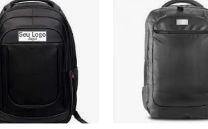 Mochila De Couro Personalizada Preta