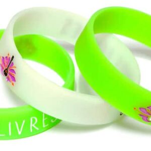 Pulseira de silicone larga