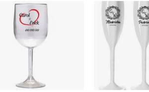 Taças de Acrílico Personalizadas para Casamento
