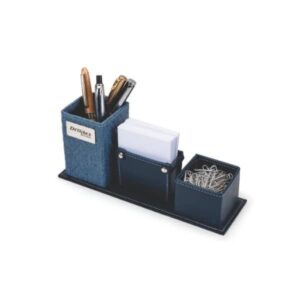 Porta Caneta e Clips em Couro